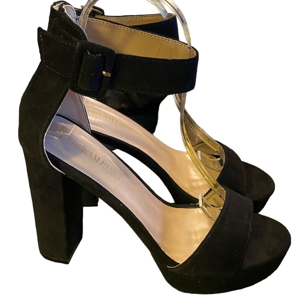 NEW Dream Pairs Heels Women’s Size 9 M Black 5” High Faux Suede Holiday Shoes